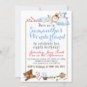 Alice in Wonderland Birthday Invitation