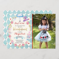 Alice In Wonderland Birthday Invitation Tea Party