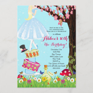 Alice in Wonderland Birthday Invitations