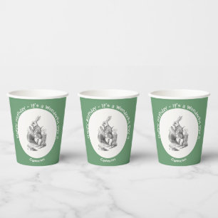 Alice in Wonderland Birthday or Other Party Event Paper Cups