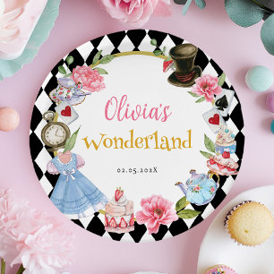 Alice in Wonderland Birthday Paper Plate