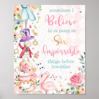 Alice In Wonderland Birthday Party Decoration Sign