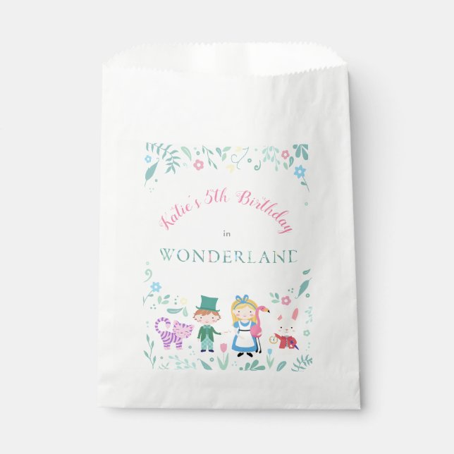 Alice in Wonderland Birthday Party Favour Bags (Front)
