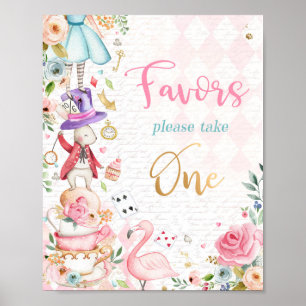 Alice In Wonderland Birthday Party Favour Gift Sig Poster