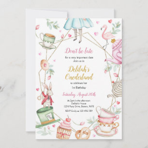 Alice In Wonderland Birthday Party Invitation