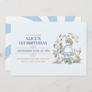 Alice In Wonderland Birthday Party  Invitation