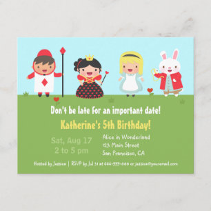 Alice in Wonderland Birthday Party Invitations