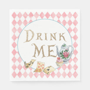 Alice in Wonderland Birthday Party Napkin Drink Me
