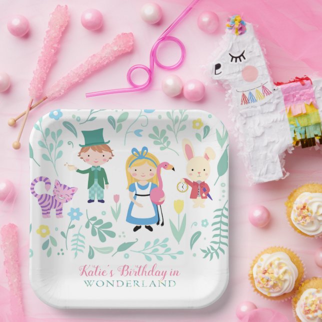 Alice in Wonderland Birthday Party Paper Plate (Party)