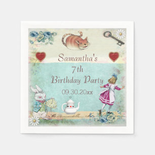 Alice in Wonderland Birthday Party Personalised Napkin