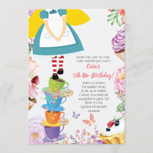 Alice in Wonderland Birthday Party Spring Invite