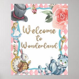 Alice in Wonderland Birthday Party Welcome Sign
