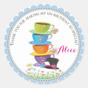 Alice in Wonderland Birthday Stickers