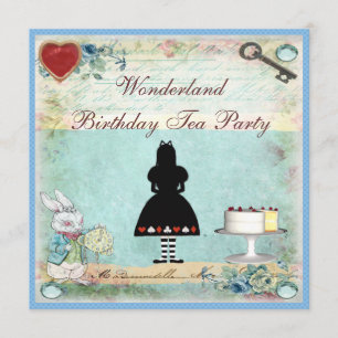 Alice in Wonderland Birthday Tea Party Invites