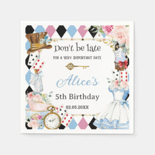 Alice in Wonderland Birthday Tea Party Napkin