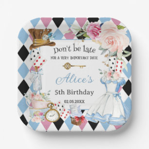 Alice in Wonderland Birthday Tea Party Paper Plate
