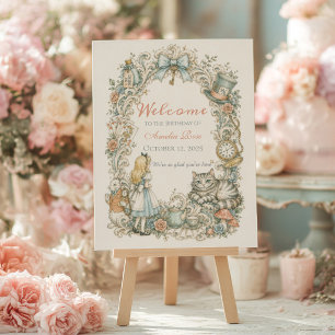 Alice in Wonderland Birthday Welcome Board Poster