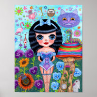Alice in Wonderland Black Hair Cheshire Cat Cute