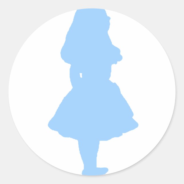 Alice In Wonderland Blue Classic Round Sticker (Front)