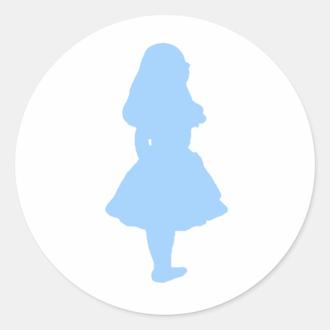 Alice In Wonderland Blue Classic Round Sticker (Front)