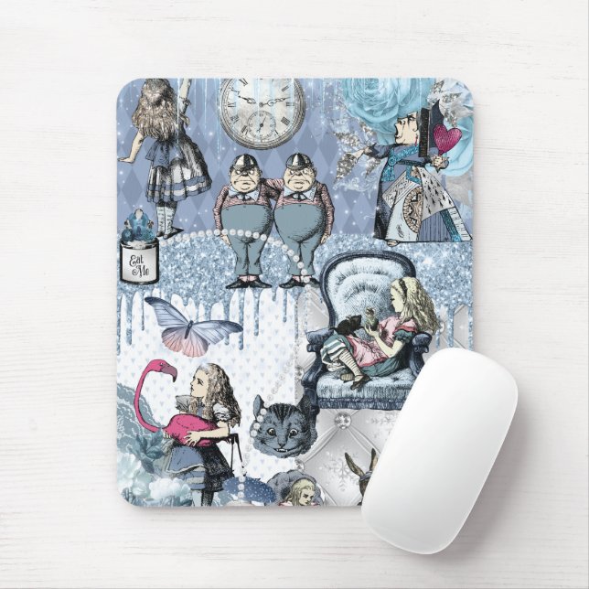 Alice in Wonderland Blue Ice Elegant Mouse Mat (With Mouse)