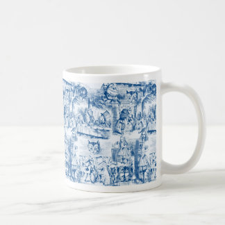 Alice In Wonderland Blue & White Toils Coffee Mug