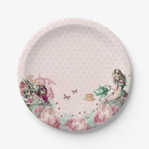 Alice in Wonderland Blush & Mint Tea Party Paper Plate