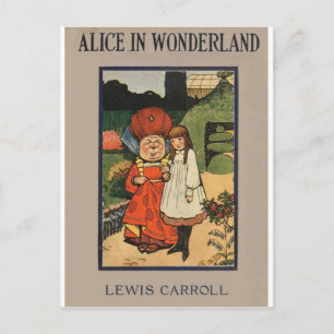 Alice in Wonderland Book Cover Postcard