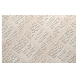 Alice in Wonderland Book Page Fabric