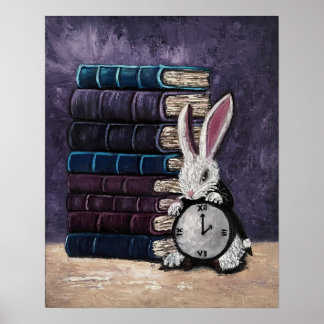Alice in Wonderland Books Colourful Fine Art Poster