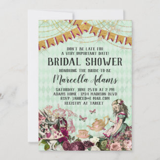 Alice in Wonderland Bridal Shower Invitation
