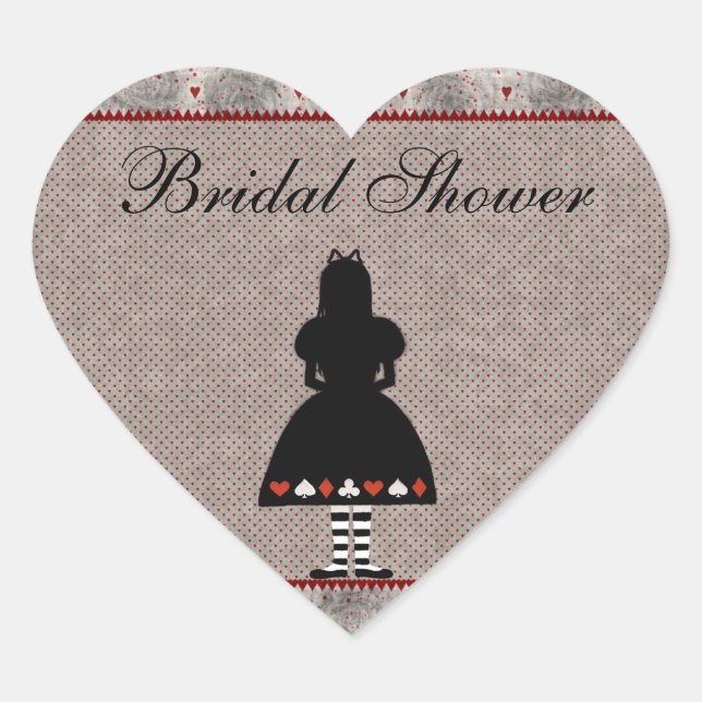 Alice in Wonderland Bridal Shower Stickers (Front)