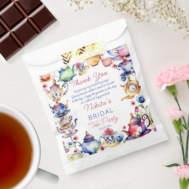 Alice in wonderland bridal shower tea party favour favour bags (Alice in wonderland bridal shower tea party favors favor bag)