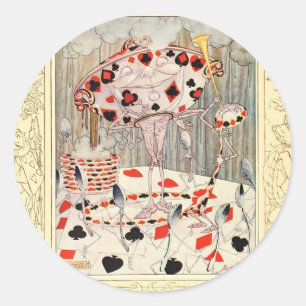 Alice in Wonderland Card Battle Classic Round Sticker