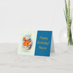 Alice in Wonderland ~ Card Rabbit Red Hearts