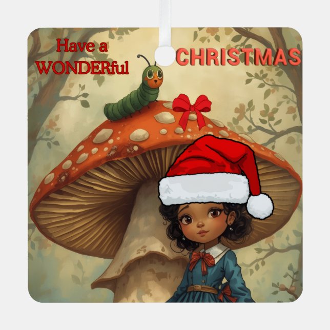 Alice in Wonderland Caterpillar Christmas Ornament (Front)