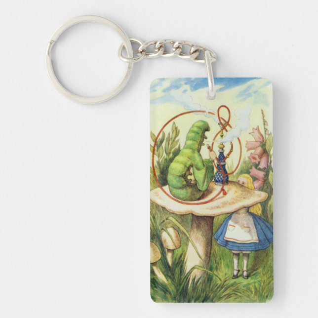 Alice in Wonderland Caterpillar Drink Me Keychain (Front)