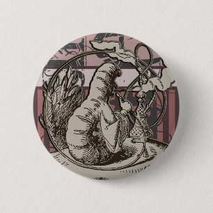 Alice In Wonderland Caterpillar Grunge (Pink) 6 Cm Round Badge
