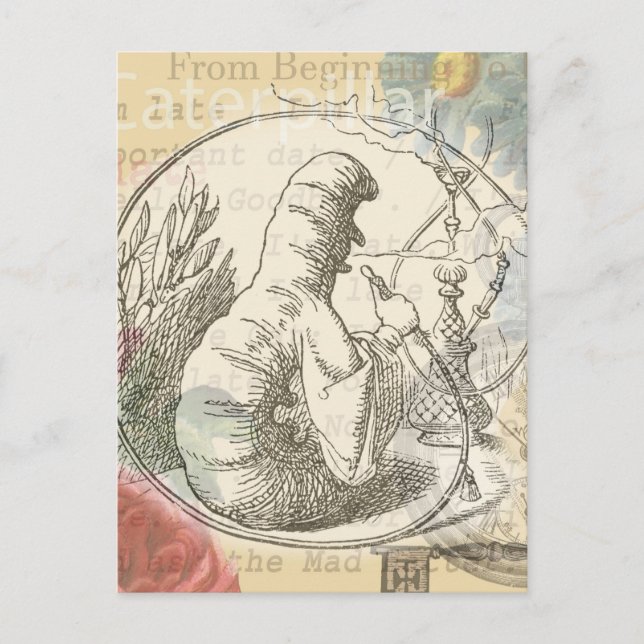 Alice in Wonderland Caterpillar: Original Tenniel  Postcard (Front)