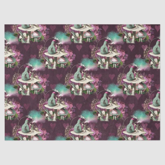 Alice in Wonderland Caterpillar Purple Decoupage Tissue Paper (Front)