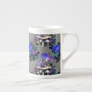 Alice in Wonderland Caterpillar Smoking Flowers Bone China Mug