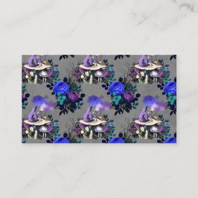 Alice in Wonderland Caterpillar Smoking Flowers Business Card (Front)
