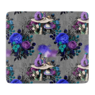 Alice in Wonderland Caterpillar Smoking Flowers Cutting Board