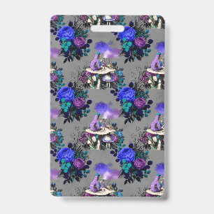 Alice in Wonderland Caterpillar Smoking Flowers ID Badge