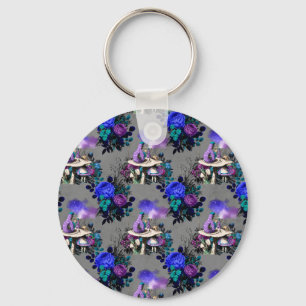 Alice in Wonderland Caterpillar Smoking Flowers Key Ring