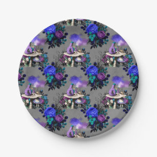 Alice in Wonderland Caterpillar Smoking Flowers Paper Plate