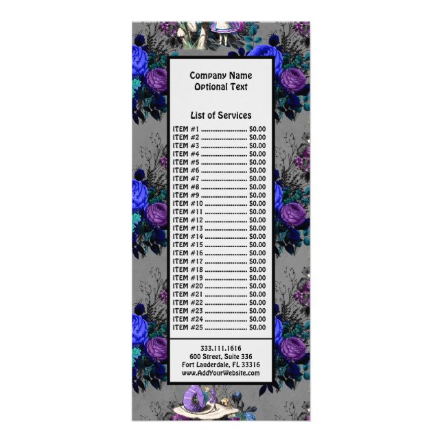 Alice in Wonderland Caterpillar Smoking Flowers Rack Card (Front)