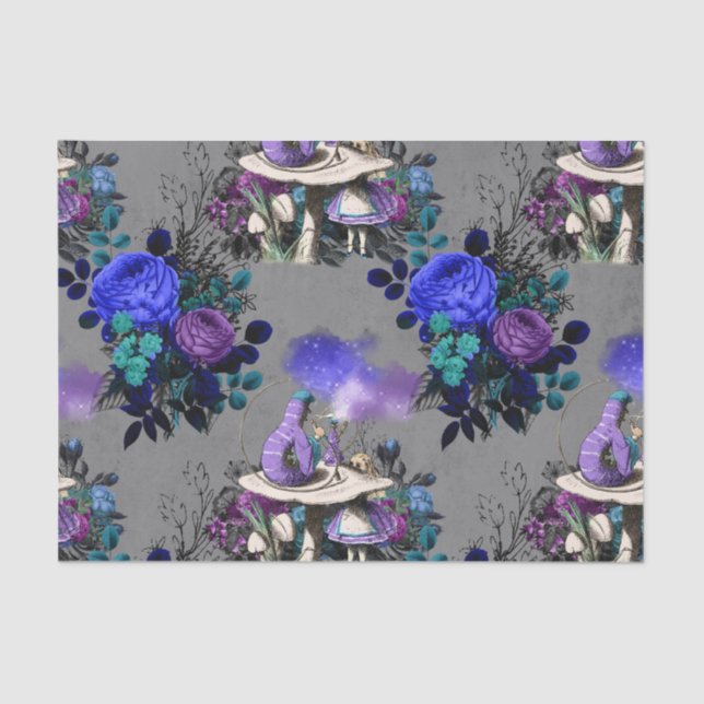 Alice in Wonderland Caterpillar Smoking Flowers Tissue Paper (Front)