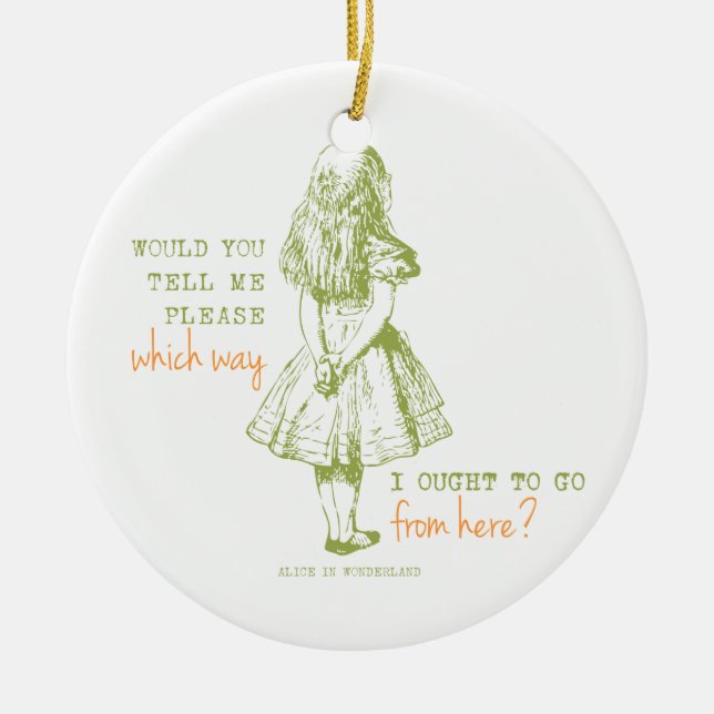 Alice in Wonderland Ceramic Tree Decoration (Front)