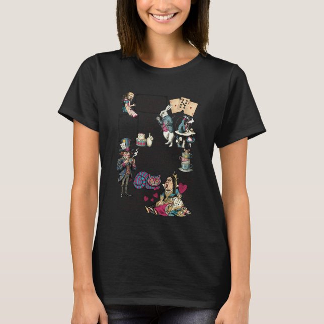 Alice in Wonderland Characters Lewis Carroll Illus T-Shirt (Front)